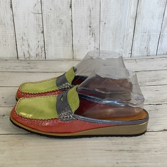 Sesto Meucci Multi Color Leather "Glitter" Mules - Picture 2 of 13